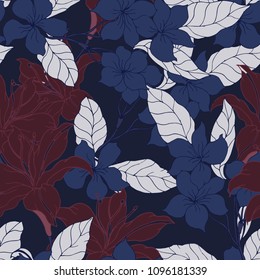 Abstract elegance pattern with floral background.