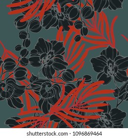 Abstract elegance pattern with floral background.