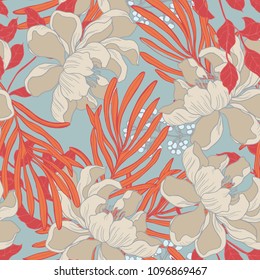 Abstract elegance pattern with floral background.