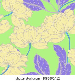 Abstract elegance pattern with floral background.
