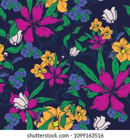 Abstract elegance pattern with floral background.