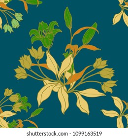 Abstract elegance pattern with floral background.