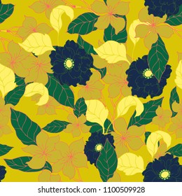 Abstract elegance pattern with floral background.