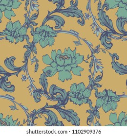 Abstract elegance pattern with floral background.