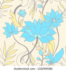 Abstract elegance pattern with floral background.