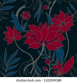Abstract elegance pattern with floral background.