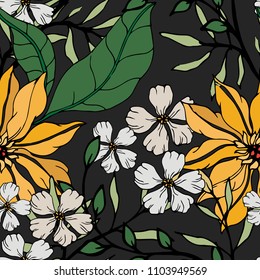 Abstract elegance pattern with floral background.