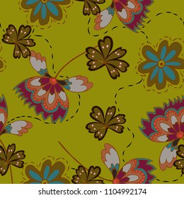 Abstract elegance pattern with floral background.