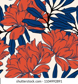 Abstract elegance pattern with floral background.