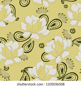 Abstract elegance pattern with floral background.