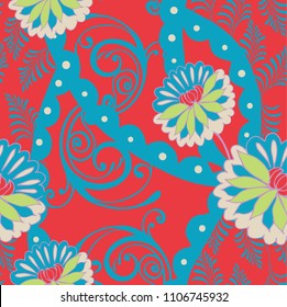 Abstract elegance pattern with floral background.