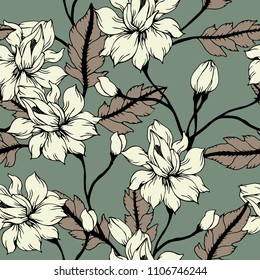 Abstract elegance pattern with floral background.