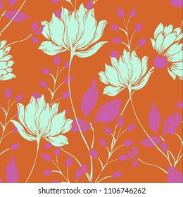 Abstract elegance pattern with floral background.