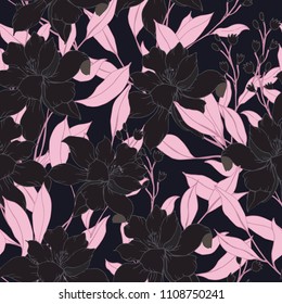 Patrón de elegancia abstracta con fondo floral.