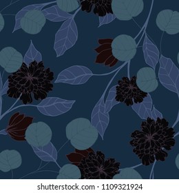 Abstract elegance pattern with floral background.