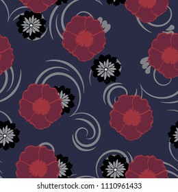 Abstract elegance pattern with floral background.