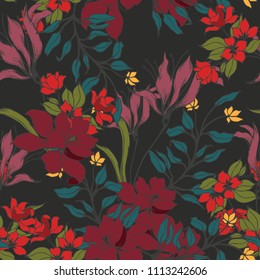 Abstract elegance pattern with floral background.