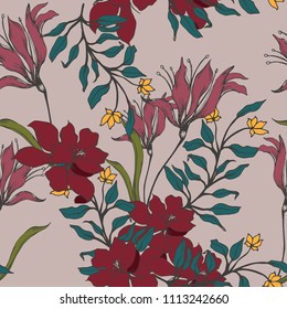 Abstract elegance pattern with floral background.