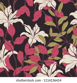 Abstract elegance pattern with floral background.