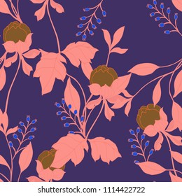Abstract elegance pattern with floral background.
