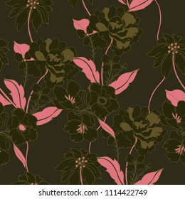 Abstract elegance pattern with floral background.