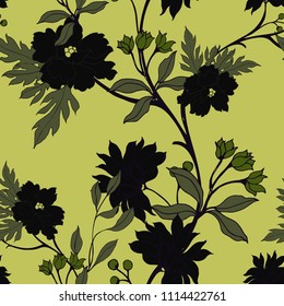Abstract elegance pattern with floral background.