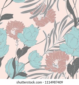 Abstract elegance pattern with floral background.