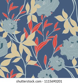 Abstract elegance pattern with floral background.
