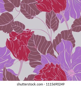Abstract elegance pattern with floral background.
