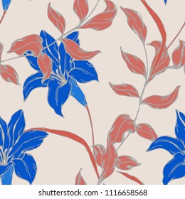 Abstract elegance pattern with floral background.
