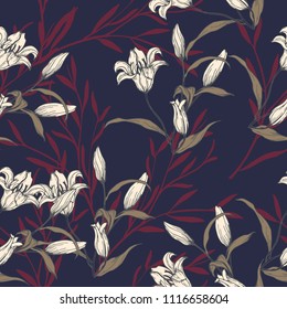 Abstract elegance pattern with floral background.
