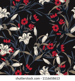 Abstract elegance pattern with floral background.
