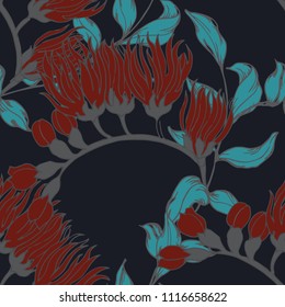 Abstract elegance pattern with floral background.
