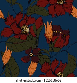 Abstract elegance pattern with floral background.

