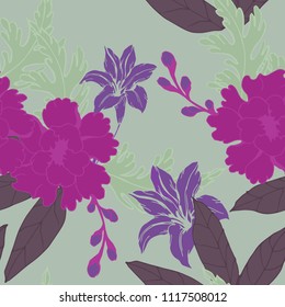 Abstract elegance pattern with floral background.