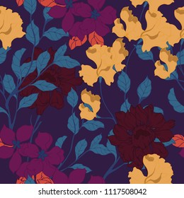 Abstract elegance pattern with floral background.