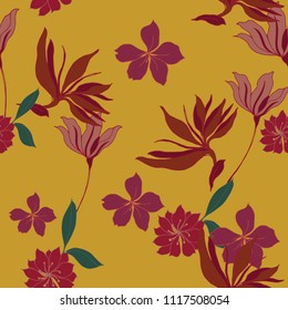 Abstract elegance pattern with floral background.