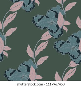 Abstract elegance pattern with floral background.