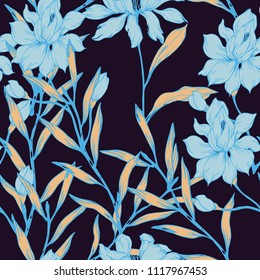 Abstract elegance pattern with floral background.