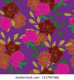 Abstract elegance pattern with floral background.