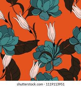 Abstract elegance pattern with floral background.