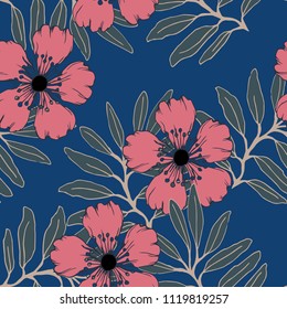 Abstract elegance pattern with floral background.