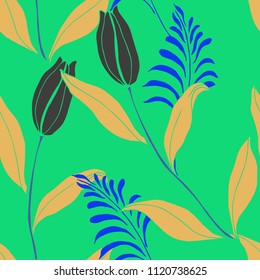 Abstract elegance pattern with floral background.
