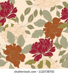 Abstract elegance pattern with floral background.
