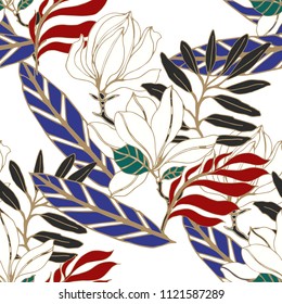 Abstract elegance pattern with floral background.