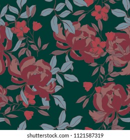 Abstract elegance pattern with floral background.