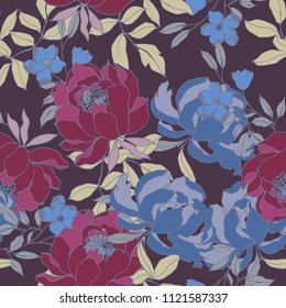 Abstract elegance pattern with floral background.