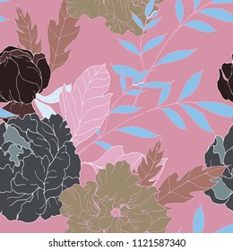Abstract elegance pattern with floral background.