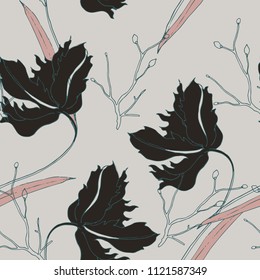 Abstract elegance pattern with floral background.