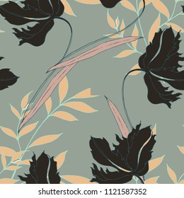 Patrón de elegancia abstracta con fondo floral.